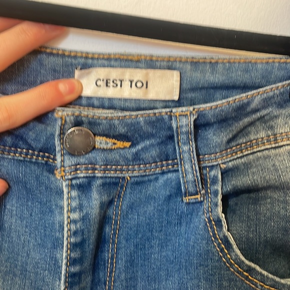 C'EST TOI Medium Blue Jeans Skinny Size 11 - Picture 3 of 8